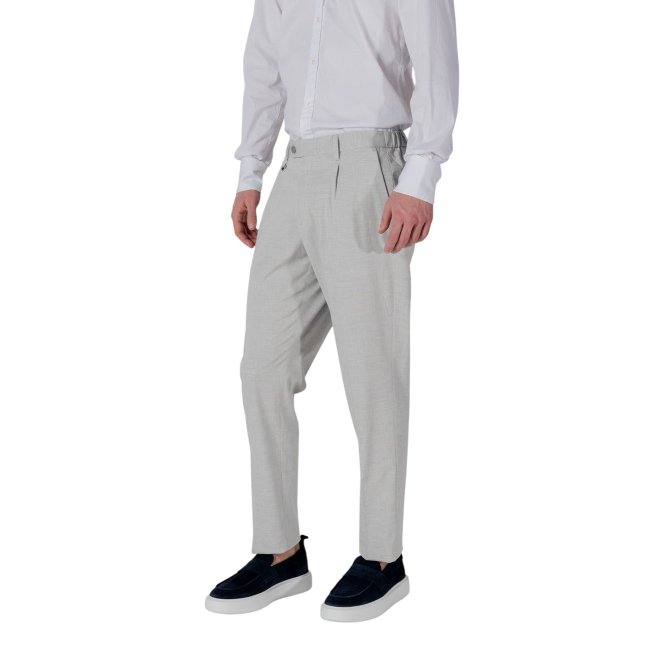 2417859 Antony Morato Pantaloni Grigio Lino Viscosa Uomo