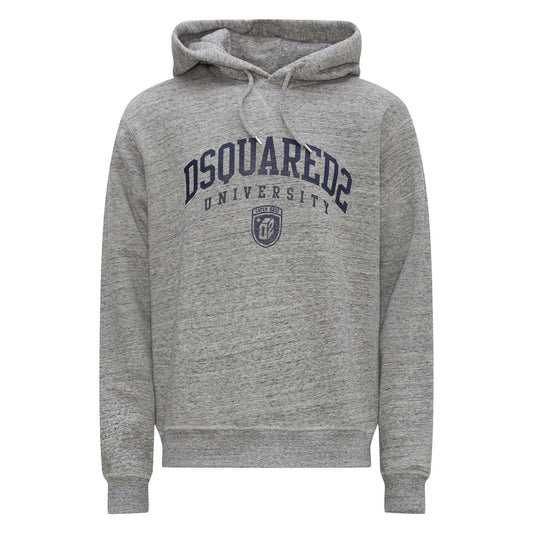 2424554 Dsquared2 Felpa Grigia Stampa Cappuccio Uomo