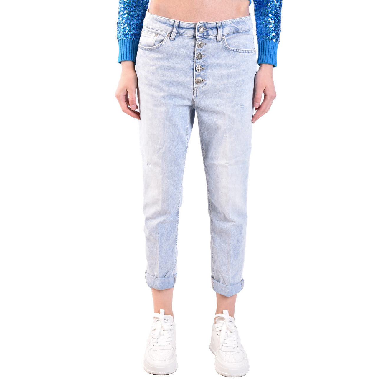 488953 Dondup Jeans Azzurri Effetto Consumato Donna