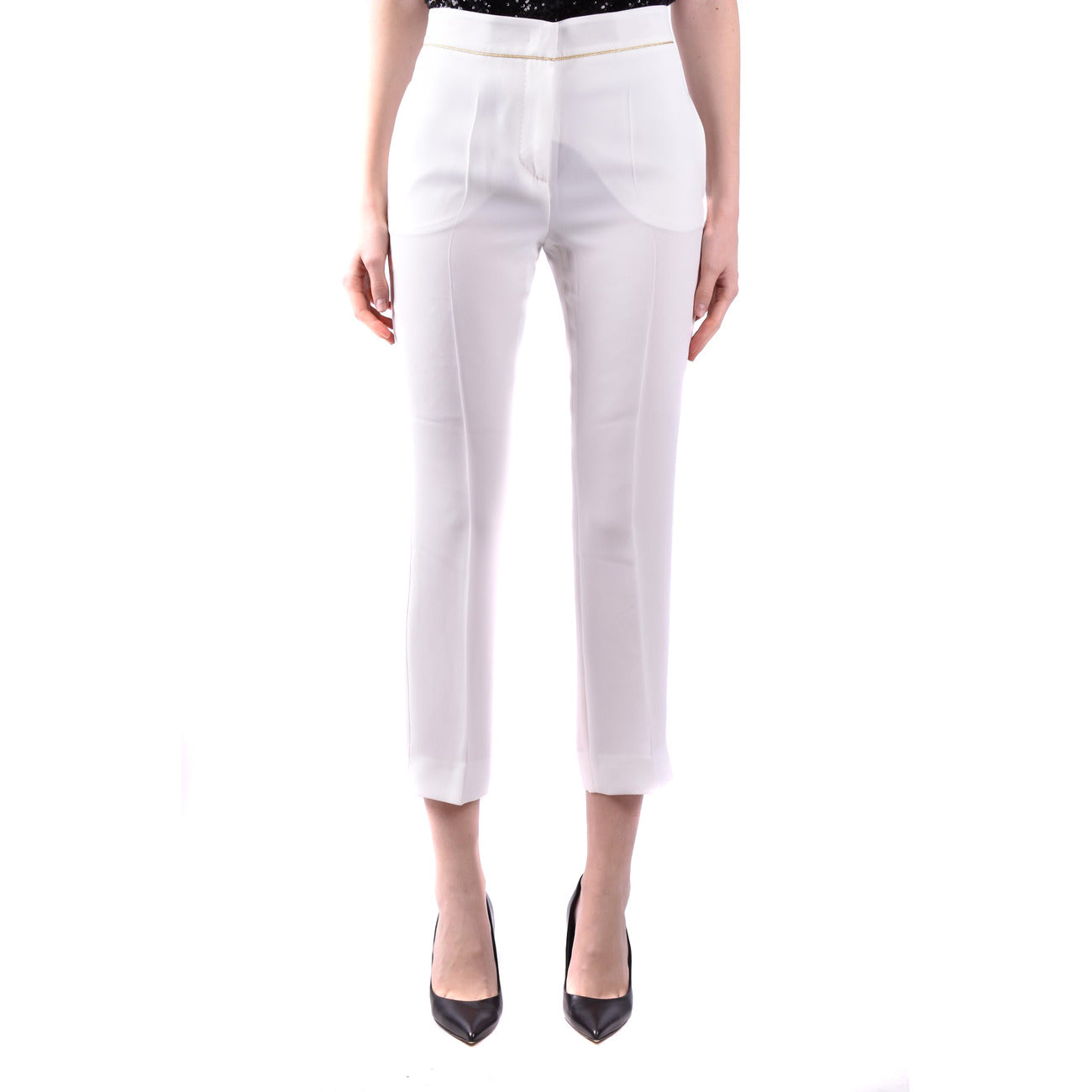 493816 Maxmara Pantaloni Bianchi Donna Primavera/Estate