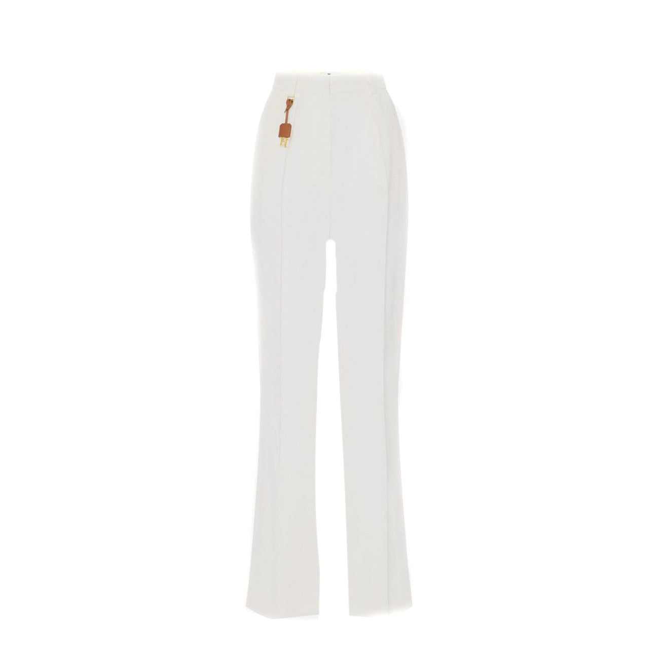 493904 Elisabetta Franchi Pantaloni Bianchi Lino Donna Primavera/Estate