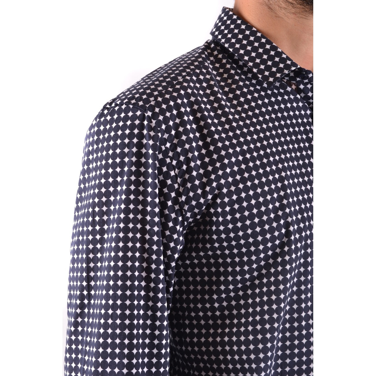2430946 Neil Barrett Camicia Blu Pois Cotone Uomo