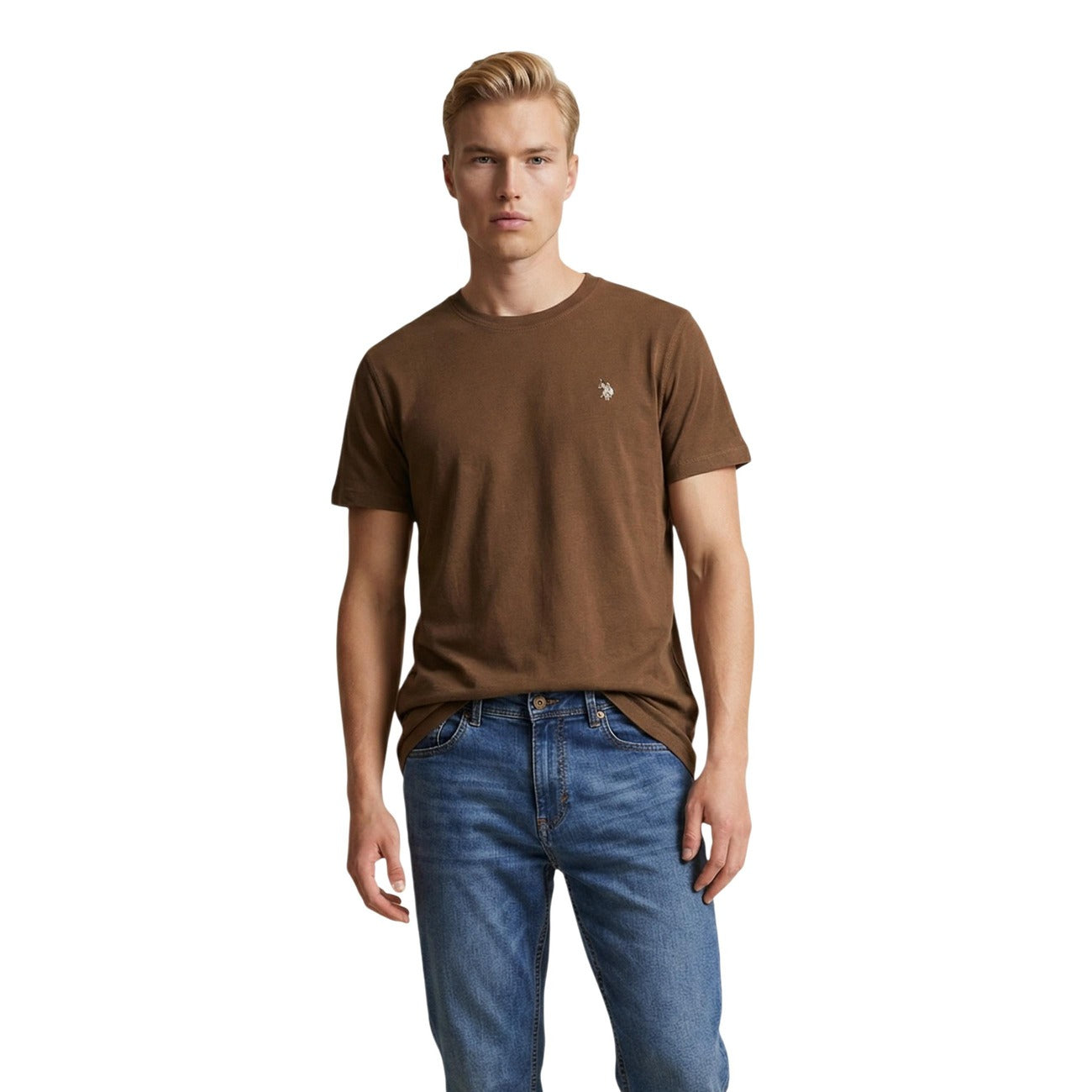 2460639 U.S. Polo Assn. T-Shirt Marrone Uomo