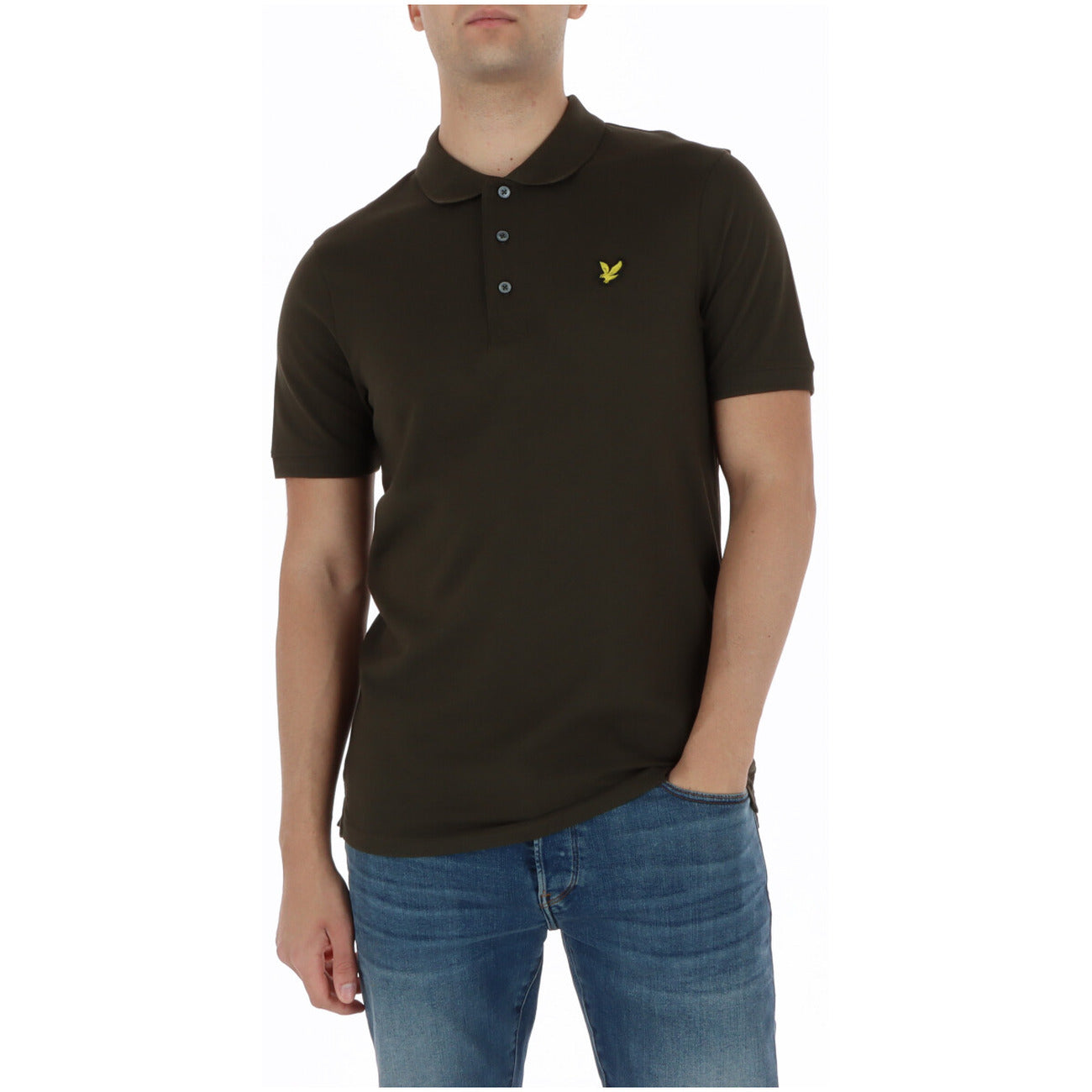 2456850 Lyle & Scott Polo Verde Cotone Elastan Colletto Polo Uomo