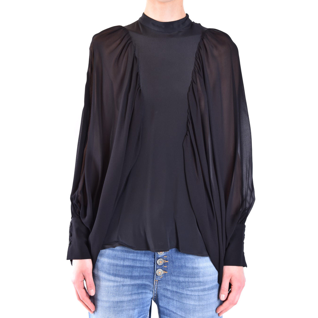 2433294 Dondup Blouse Nera Acetato Seta Donna