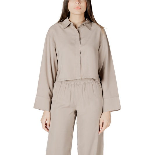 2418393 Only Blouse Beige Viscosa Colletto Classico Donna