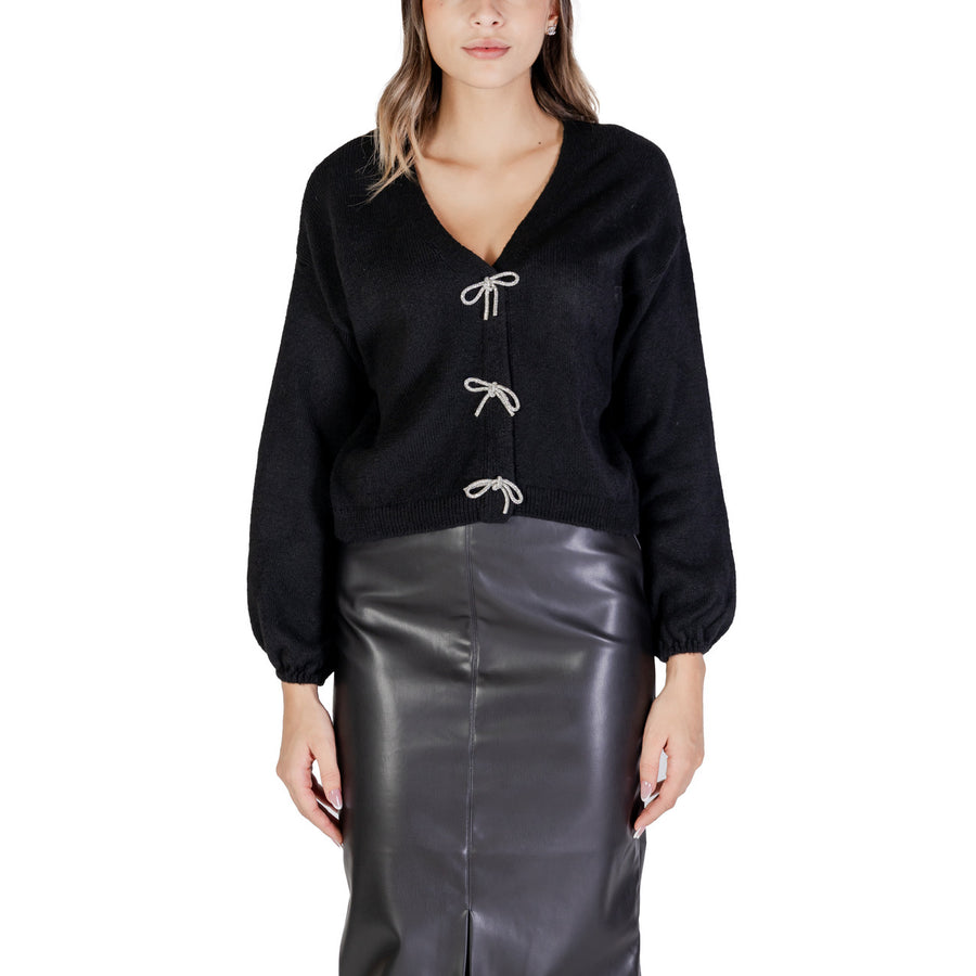 Onldonna LS Bow V-Neck Knit Pullover 15343634