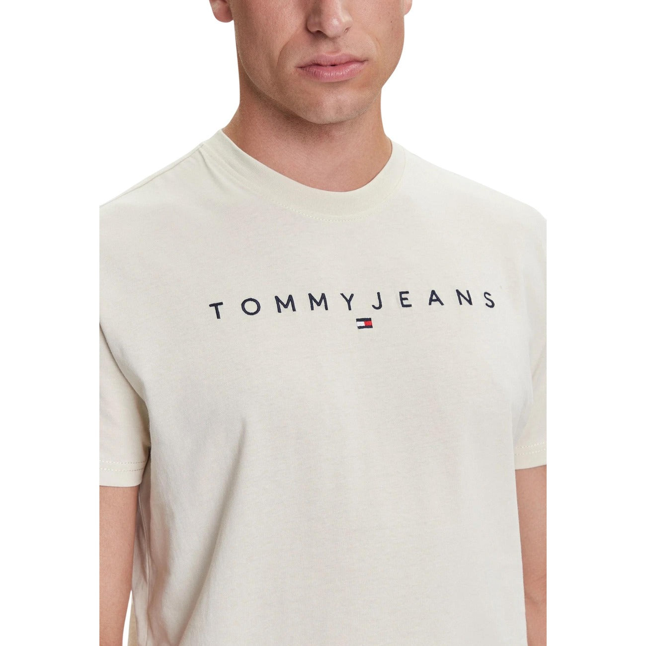 2447150 Tommy Hilfiger Jeans T-shirt Beige Cotone Organico Uomo