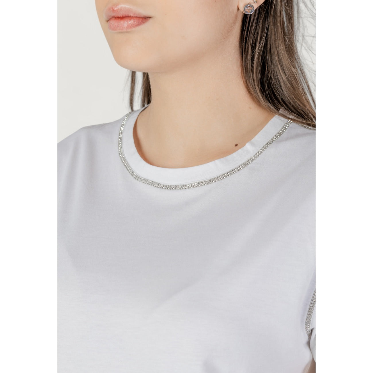4893 Liu Jo T-Shirt Bianca Strass Donna