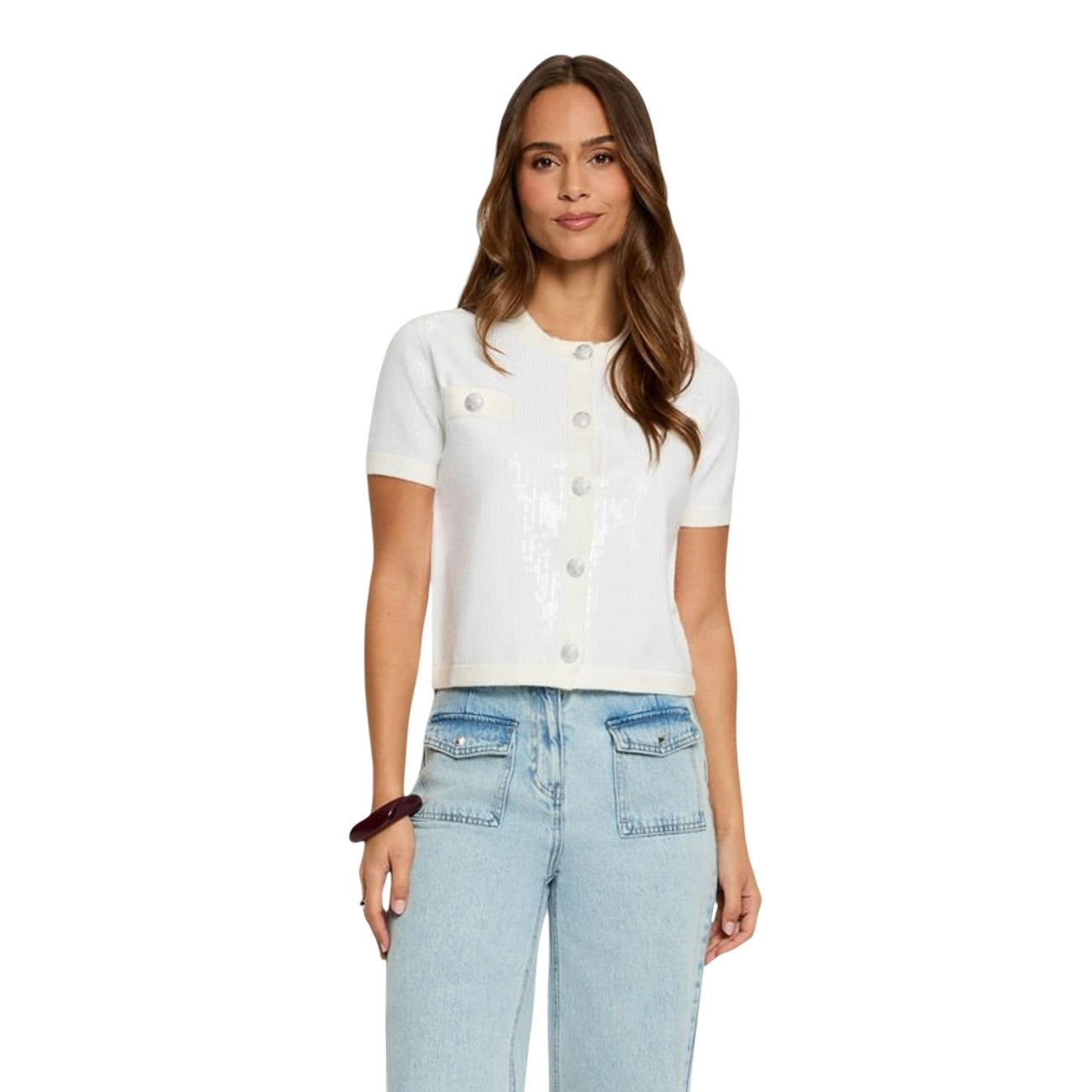 514279 Morgan De Toi Cardigan Bianco Donna Primavera/Estate