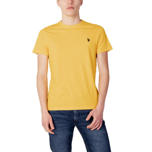 412150 U.S. Polo Assn. T-Shirt Giallo Ocra Monocromo Uomo