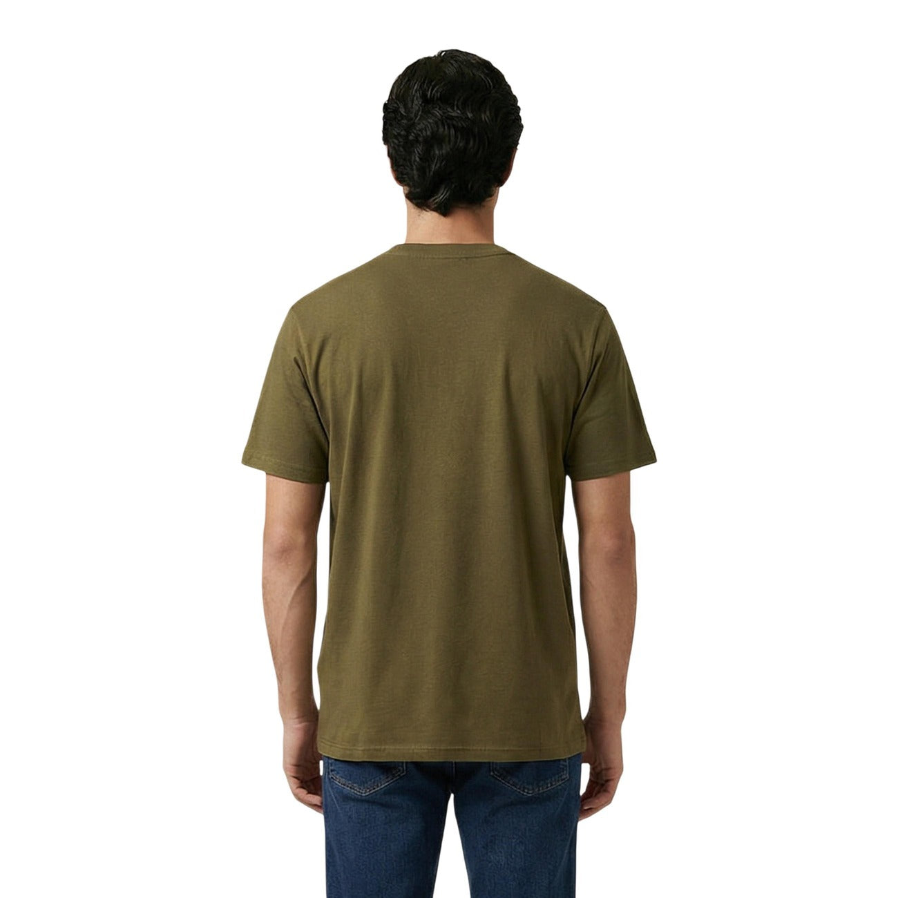 2458899 Napapijri T-Shirt Verde Cotone Scollo Tondo Uomo