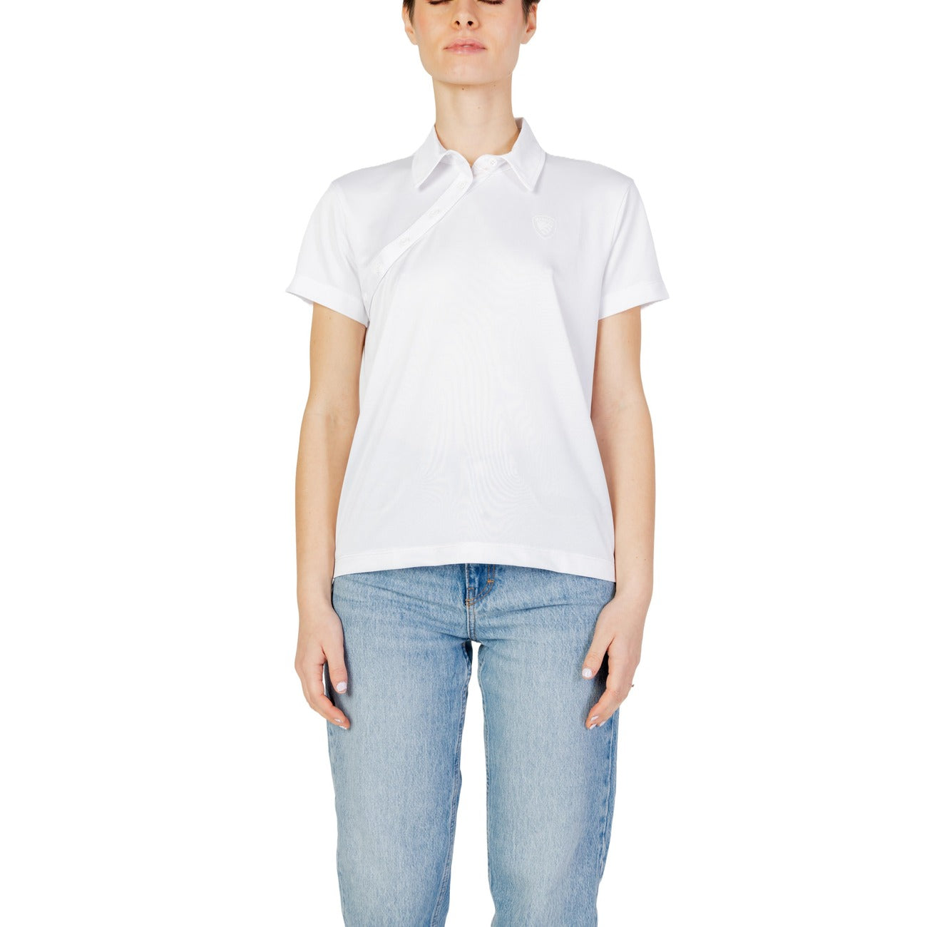 02339 Blauer Polo Bianca Donna