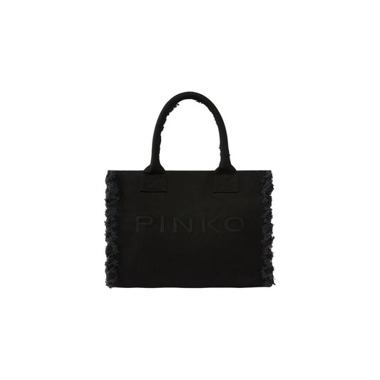2467677 Pinko Beach Shopper Canvas Borsa Nero Donna