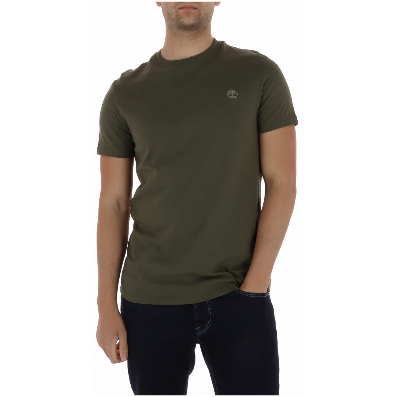 2452553 Timberland T-Shirt Verde 100% Cotone Uomo