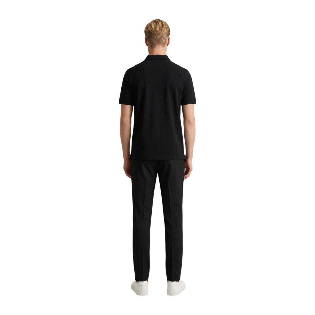 2461053 Gianni Lupo Cardigan Nero Righe Maniche Corte Uomo