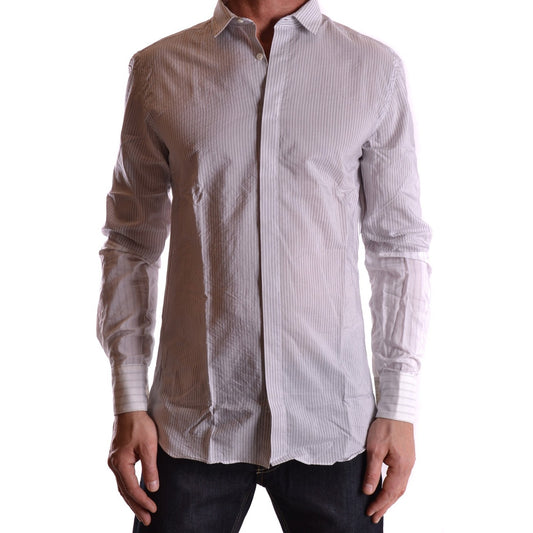 2430820 Neil Barrett Camicia Grigio Righe Cotone Cupro Uomo