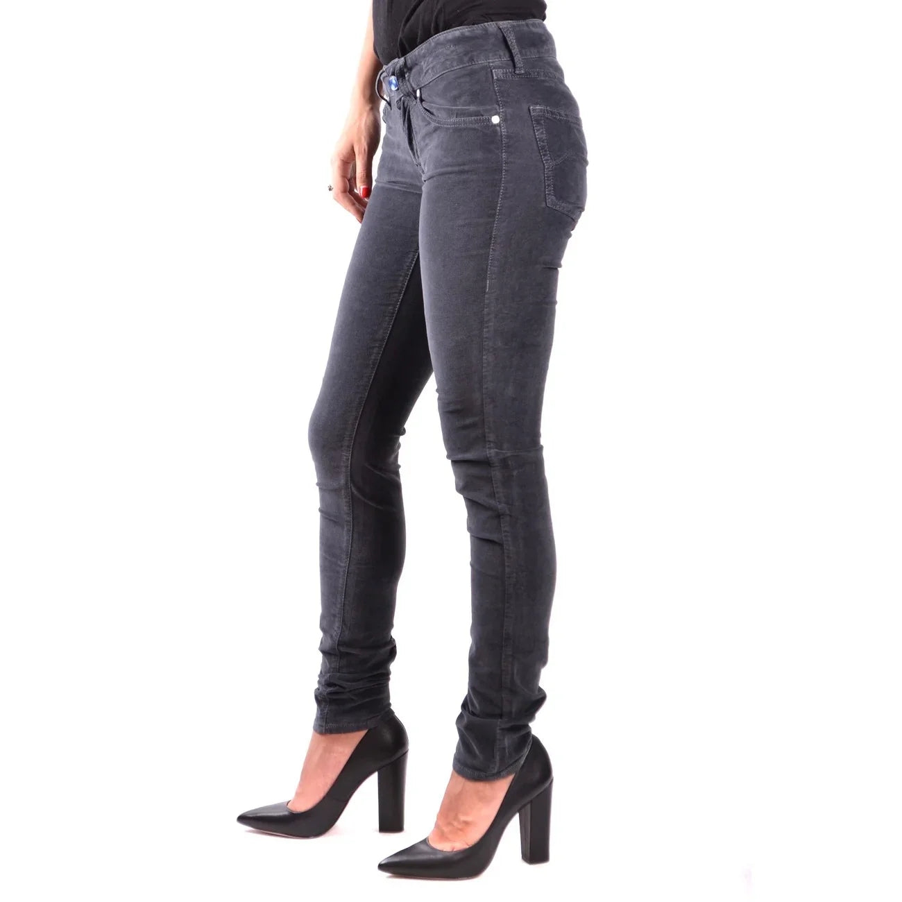 2437775 Jacob Cohen Jeans Grigi Cotone Tasche Made Italy Donna