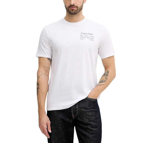 T-shirt Bianca Stampa Maniche Lunghe Uomo