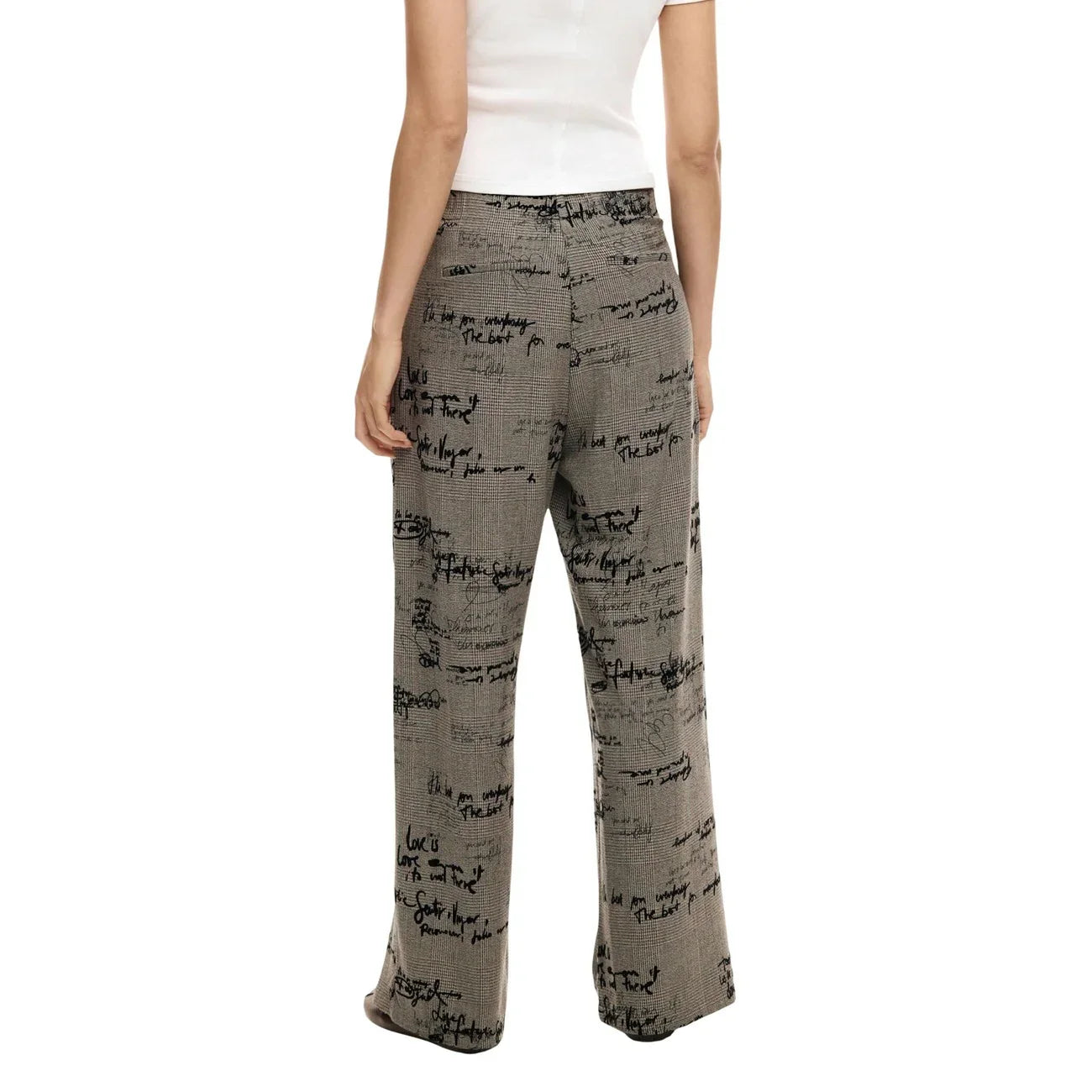 2451444 Desigual Pantaloni Donna Grigi Stampa Poliestere