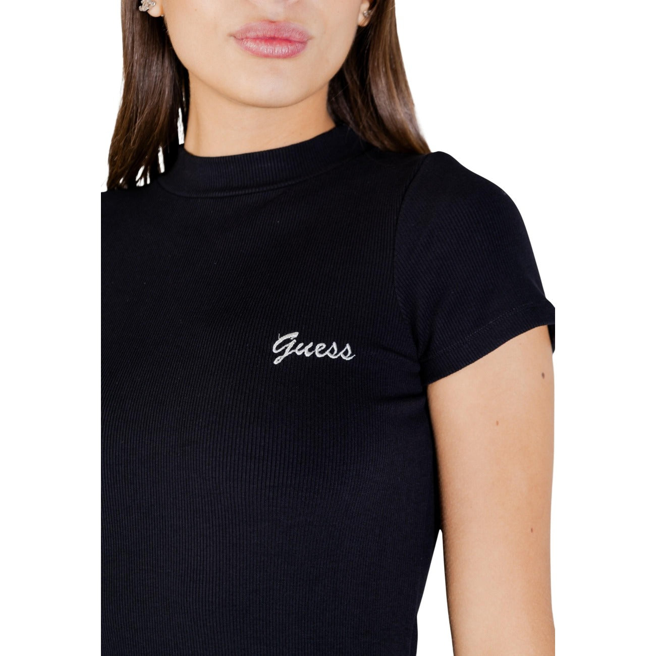 2448545 Guess Abito Nero Donna Viscosa 94% Elastan 6%