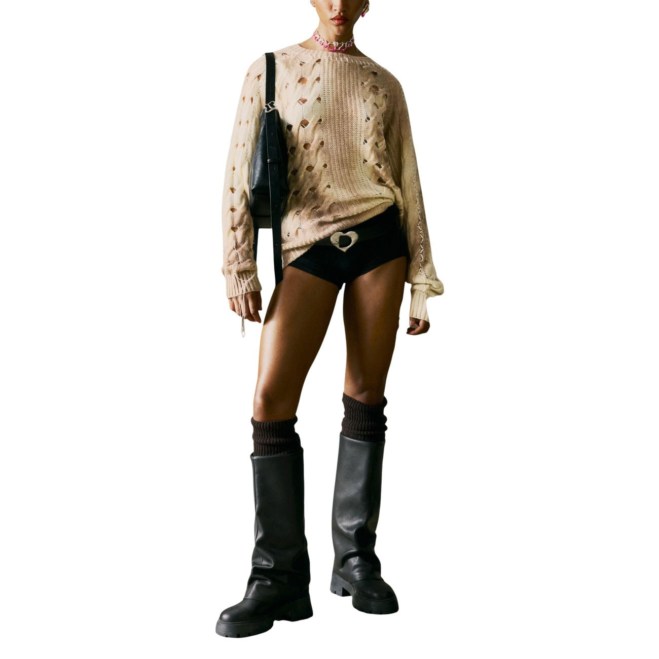 504186 Desigual Maglia Beige Donna Primavera/Estate