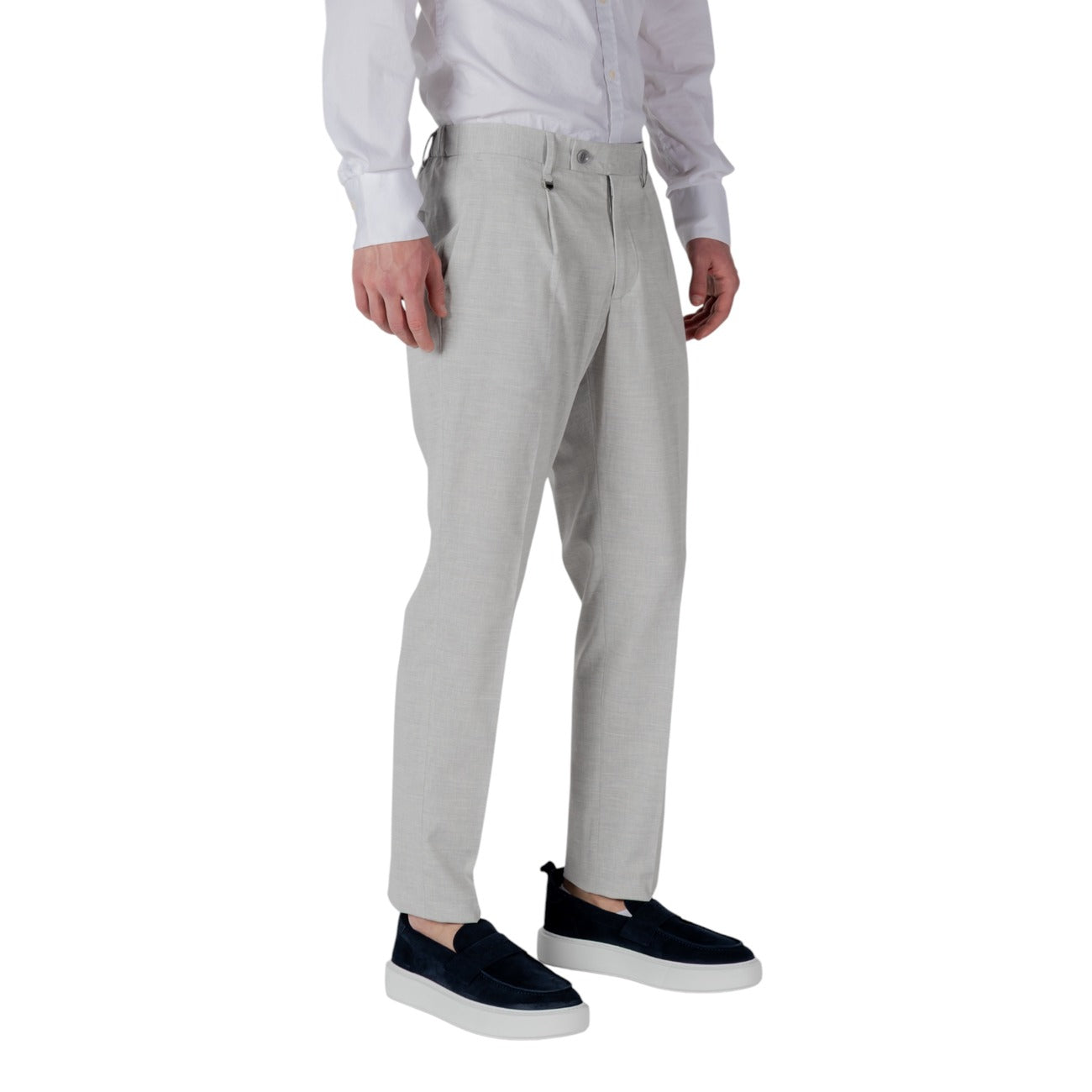 2417859 Antony Morato Pantaloni Grigio Lino Viscosa Uomo