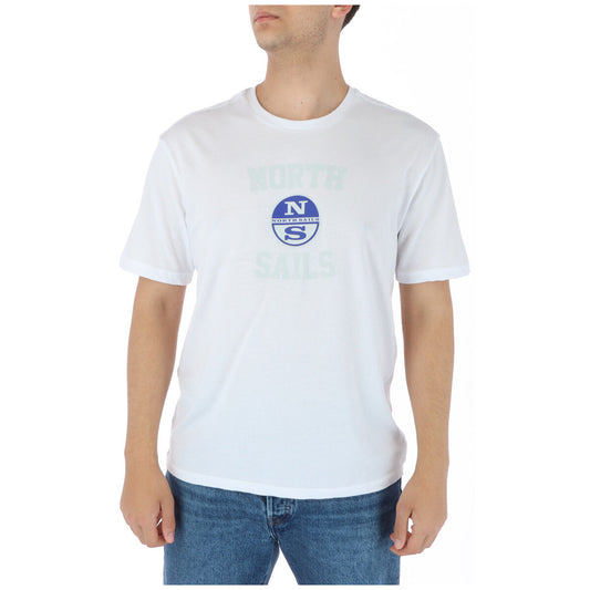 423930 North Sails T-Shirt Bianco Stampa Uomo