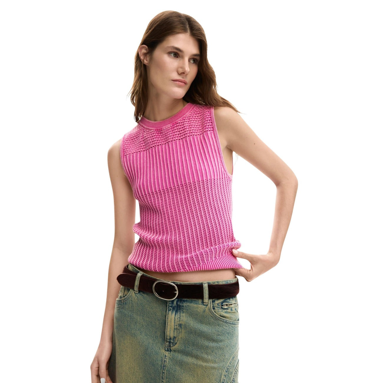 2453775 Desigual Top Fuxia Donna