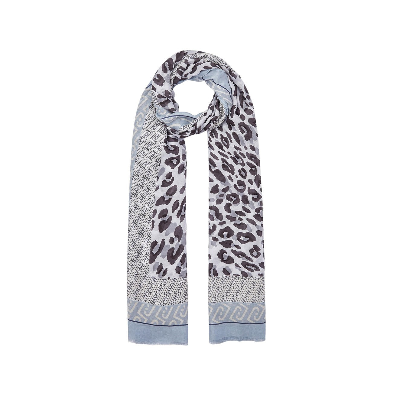 2460067 Liu Jo Sciarpa Azzurro Leopardata Modal Donna