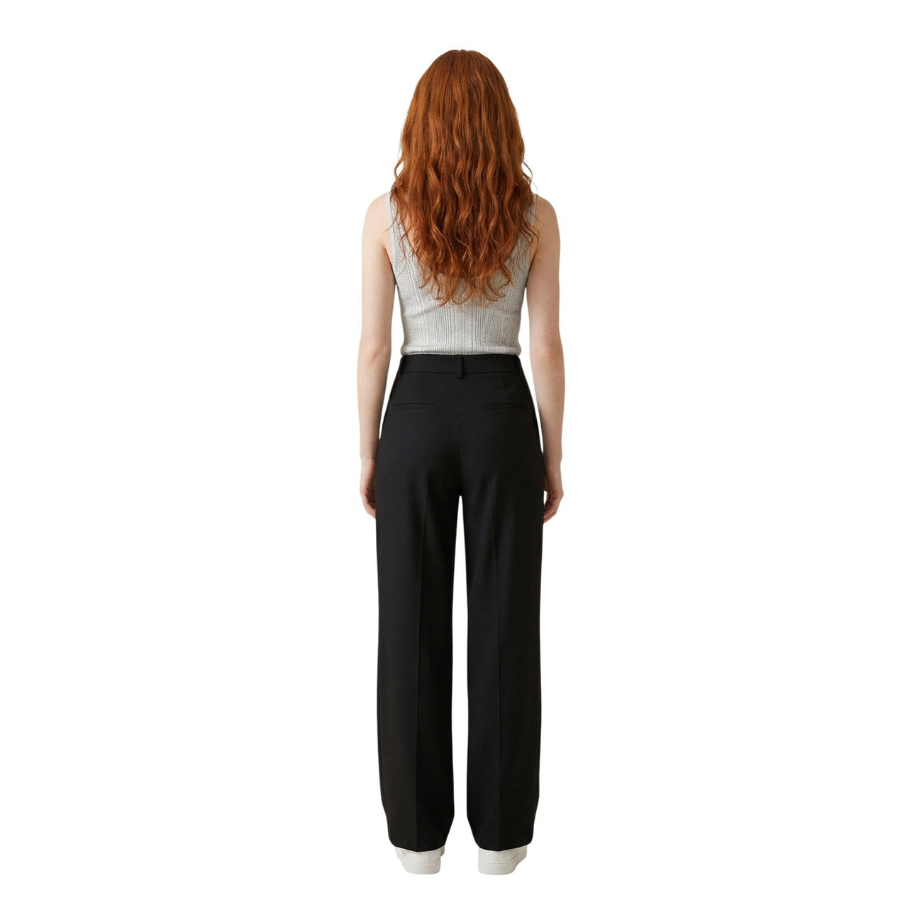 515658 Only Pantaloni Neri Lino Viscosa Donna