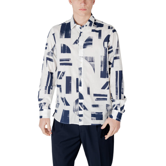 2410419 Antony Morato Camicia Blu Colorata Cotone Viscosa Cappuccio Uomo