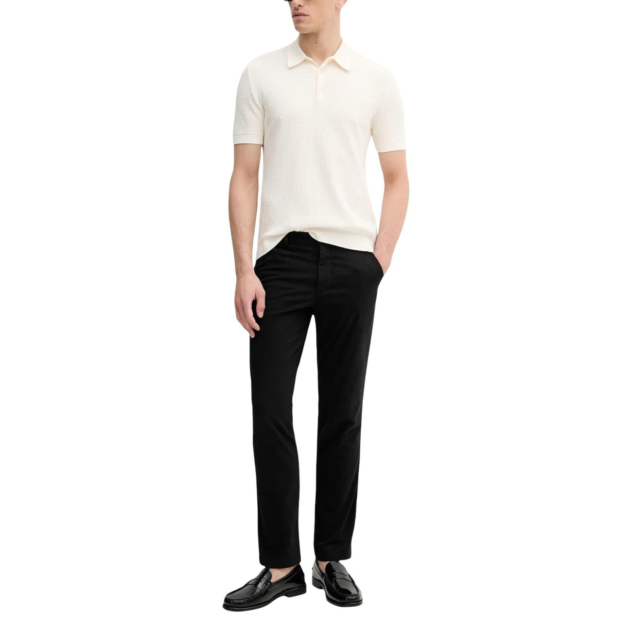 2446460 Calvin Klein Jeans Pantaloni Nero Cotone Uomo
