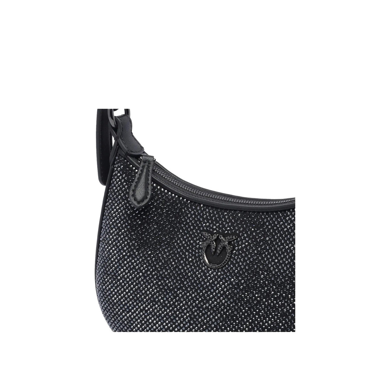 2438450 Pinko Borsa a Mano Nera con Strass Donna