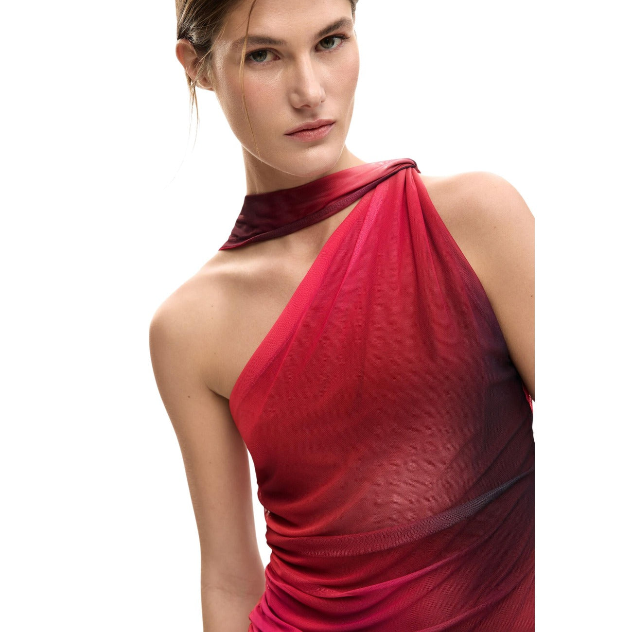 2453080 Desigual Top Donna Rosso Monospalla