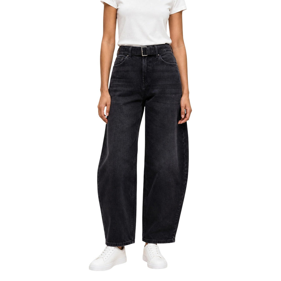Fenanda High Waist Belt Ankle Barrel Denim Gen Jeans Donna