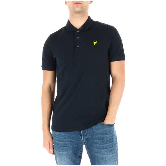 2422963 Lyle & Scott Polo Blu Cotone Elastan Colletto Polo Uomo