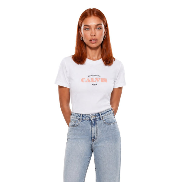 Institutional Block Logo Slim Tee J20J218992 T-Shirt Donna