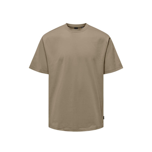 2448926 Only & Sons T-shirt Marrone Cotone Organico Uomo