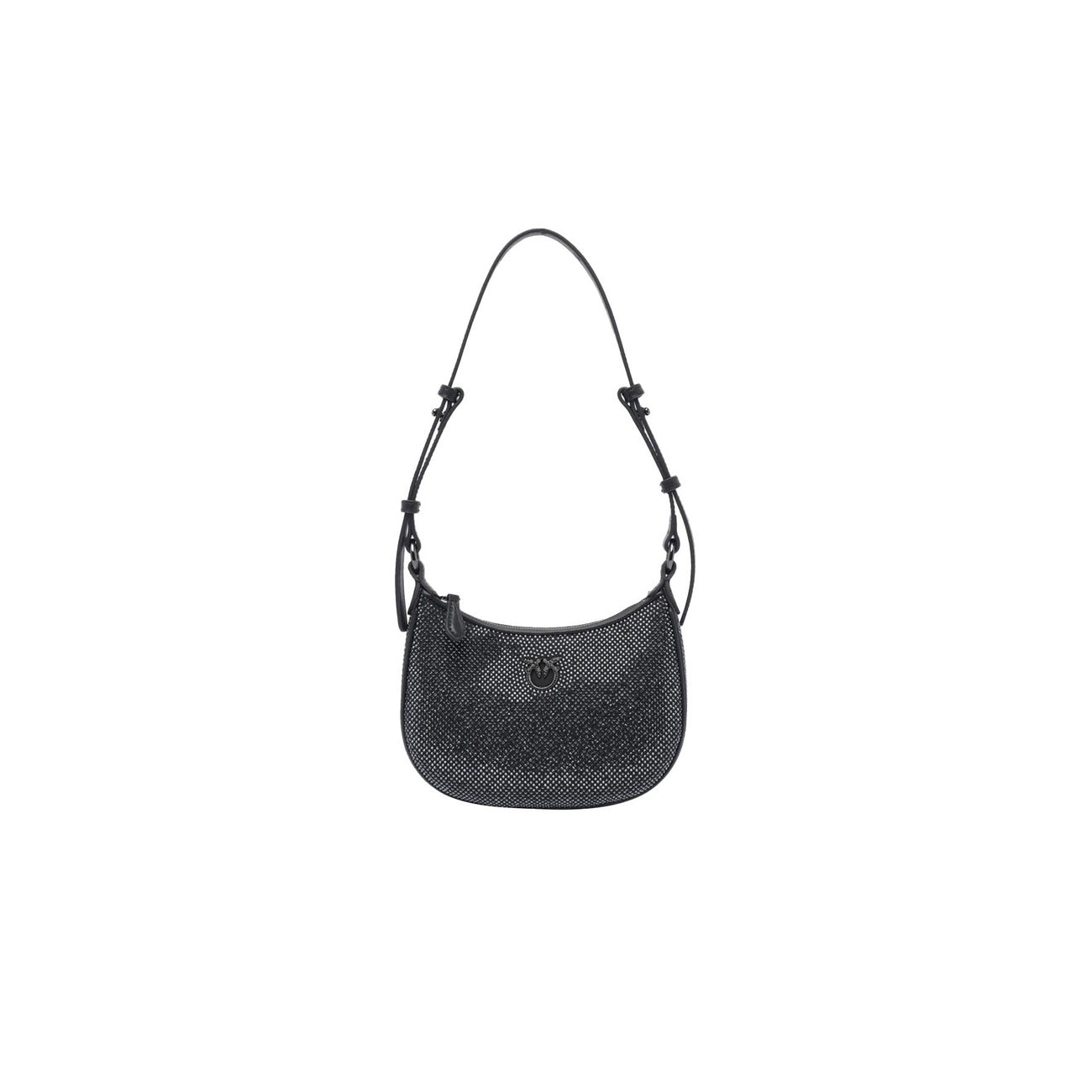 2438450 Pinko Borsa a Mano Nera con Strass Donna