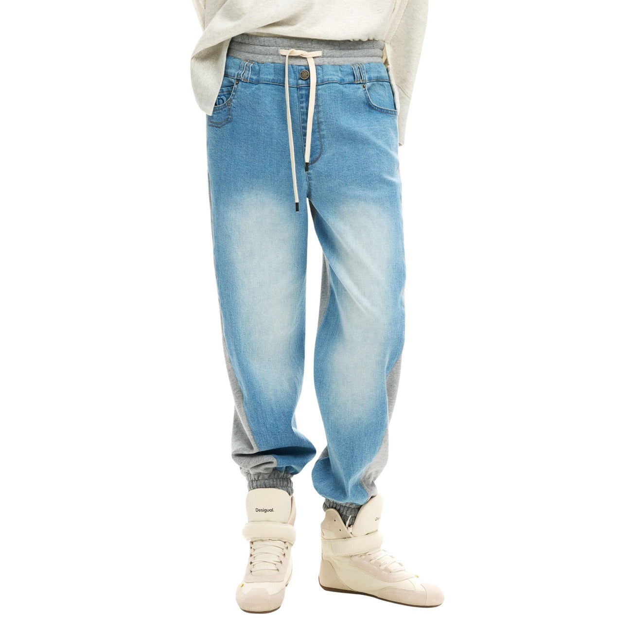 2453964 Desigual Jeans Donna Azzurri Cotone