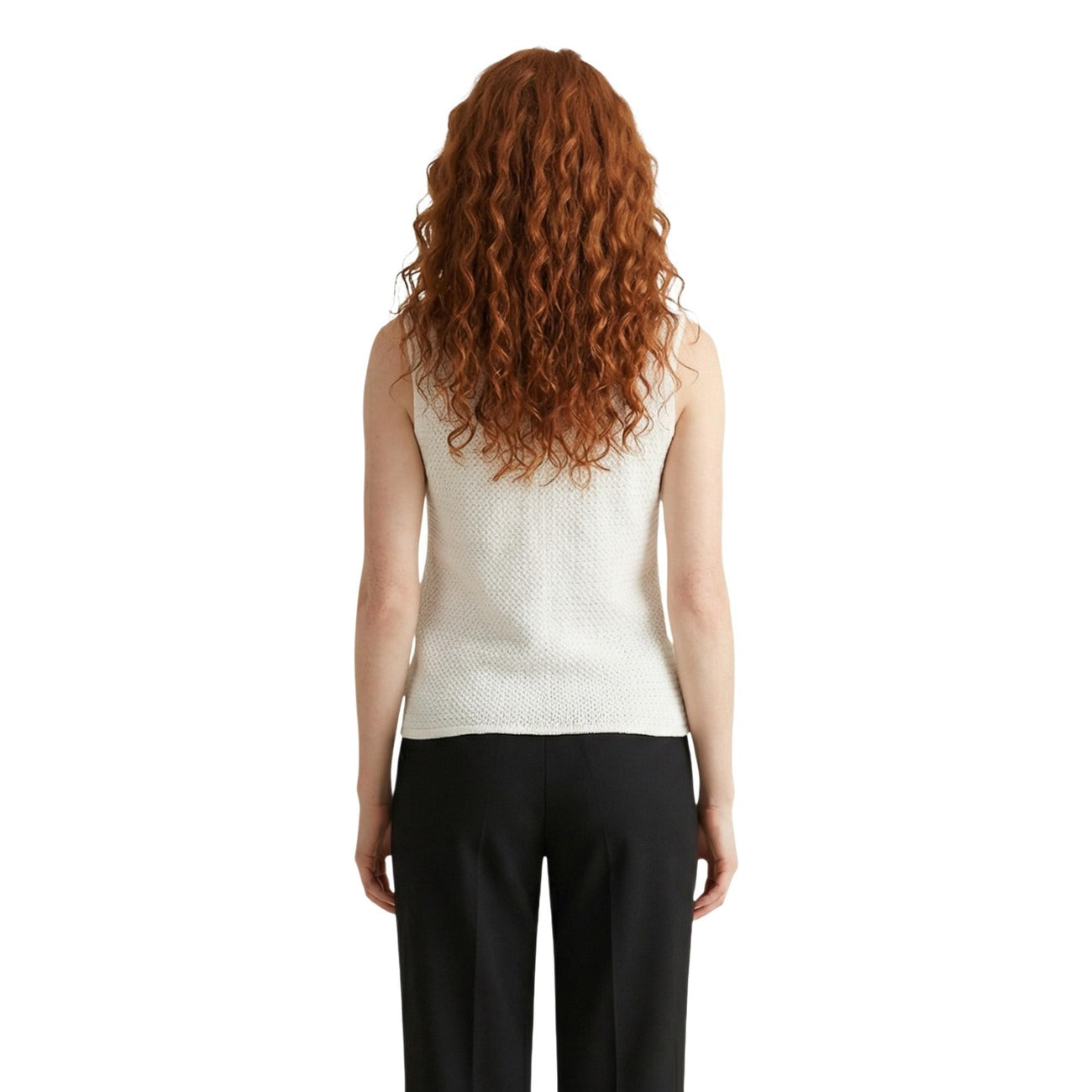 516731 Jacqueline De Yong Gilet Bianco Smanicato Donna