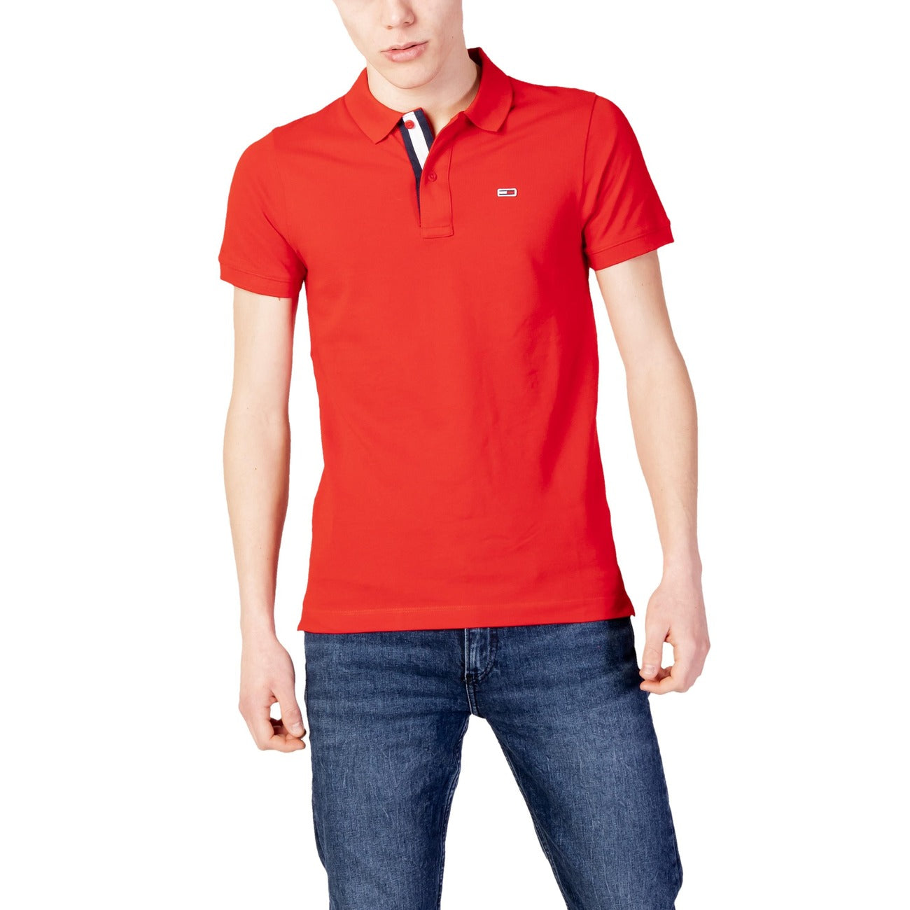 413539 Tommy Hilfiger Jeans Polo Rosso Uomo