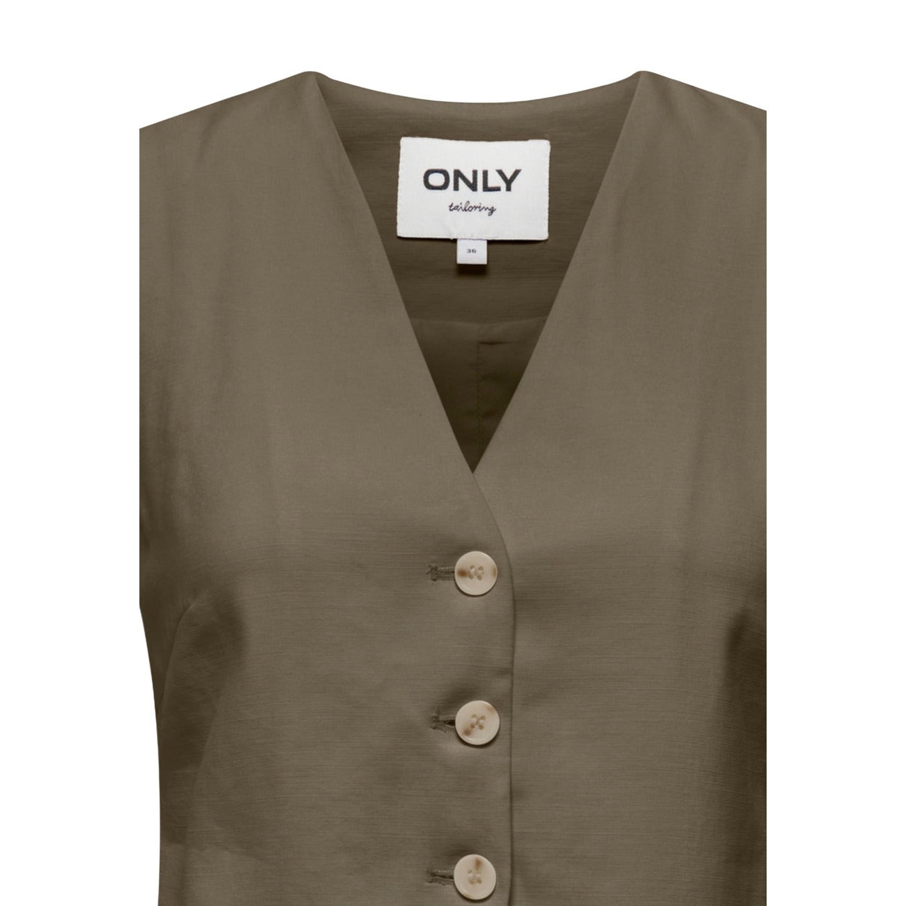 517467 Only Gilet Verde Smanicato Donna