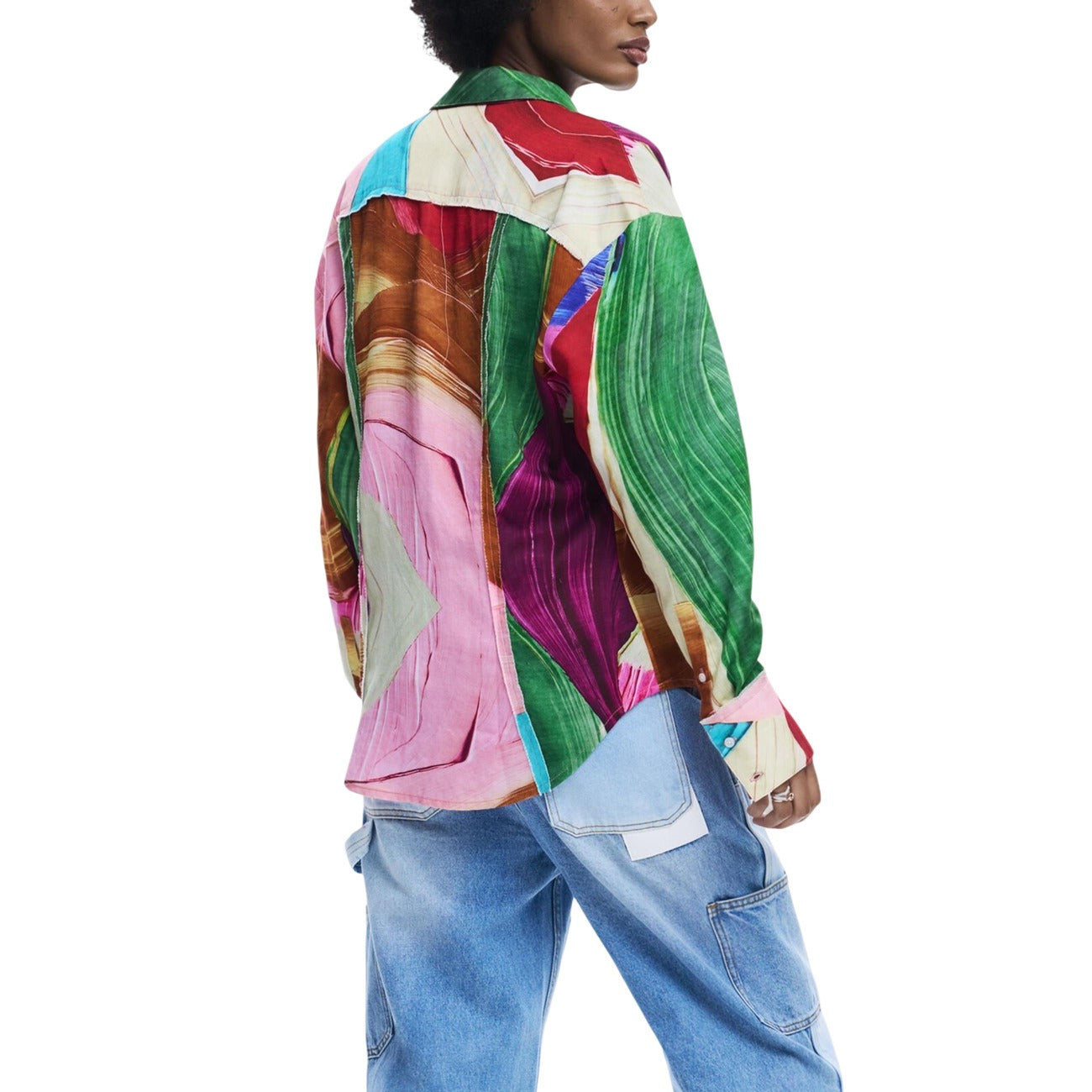 484054 Desigual Camicia Verde Colorata Donna