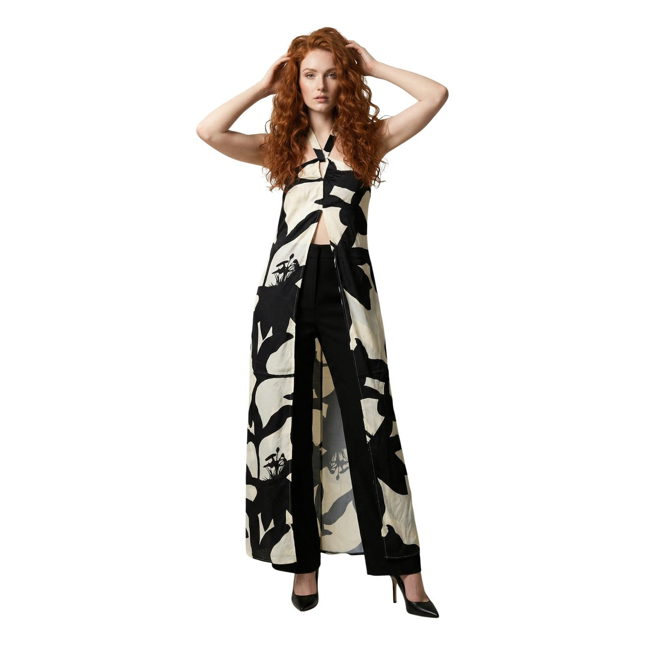516748 Replay Abito Bianco Lungo Floreale Donna