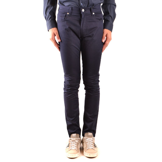 2425211 Moschino Pantaloni Blu Cotone Elastan Uomo