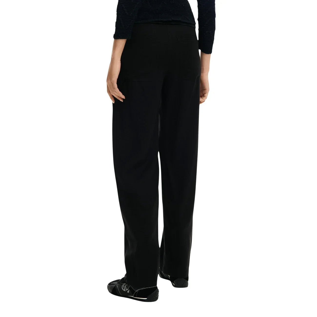 2451026 Desigual Pantaloni Donna Neri Viscosa