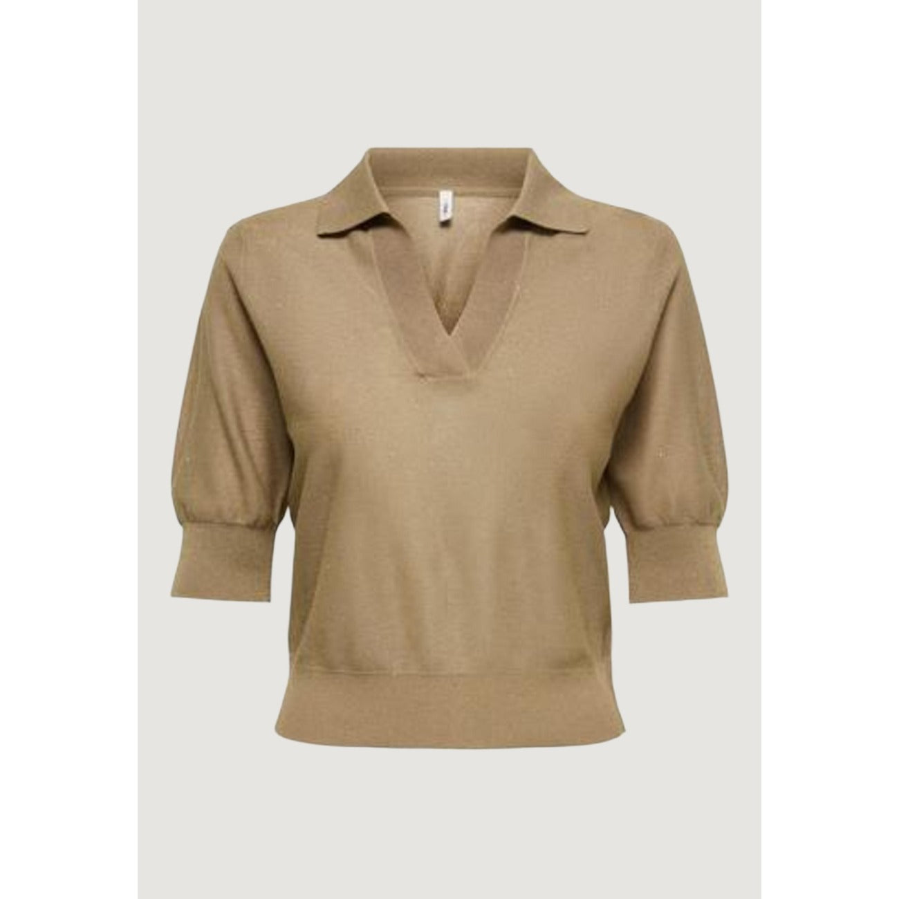 514667 Only Polo Beige Maniche Corte Donna