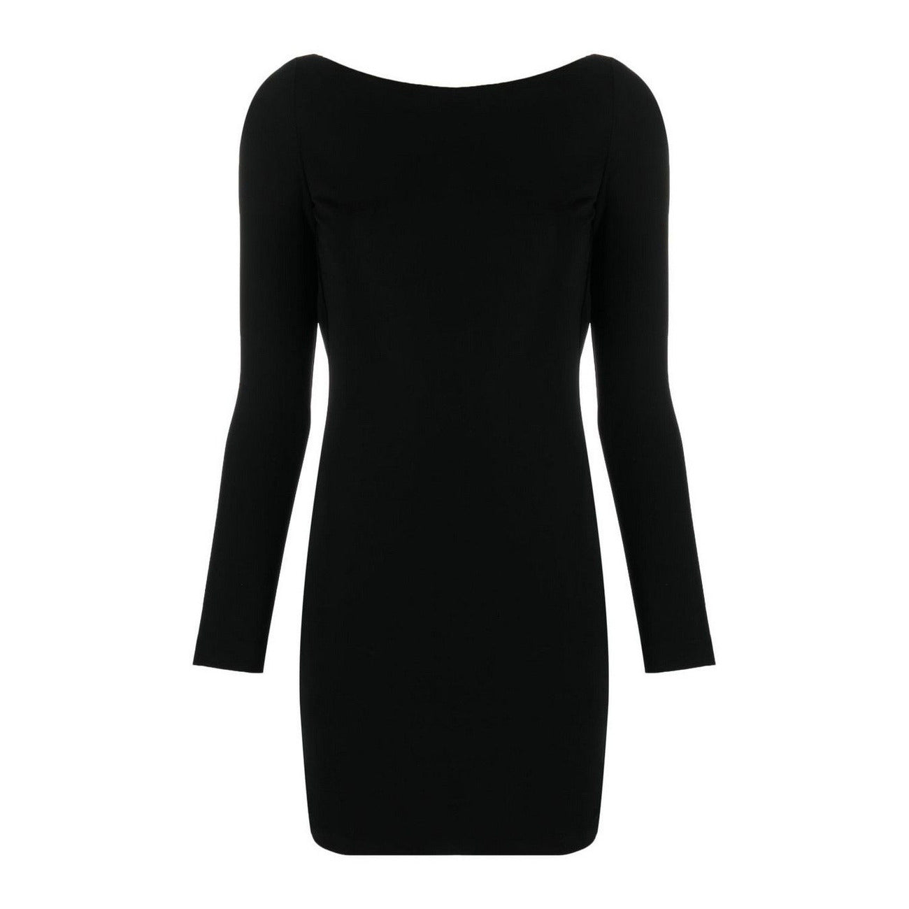 2430256 Dsquared2 Abito Nero Lungo Donna Maniche Lunghe Scollo Barca